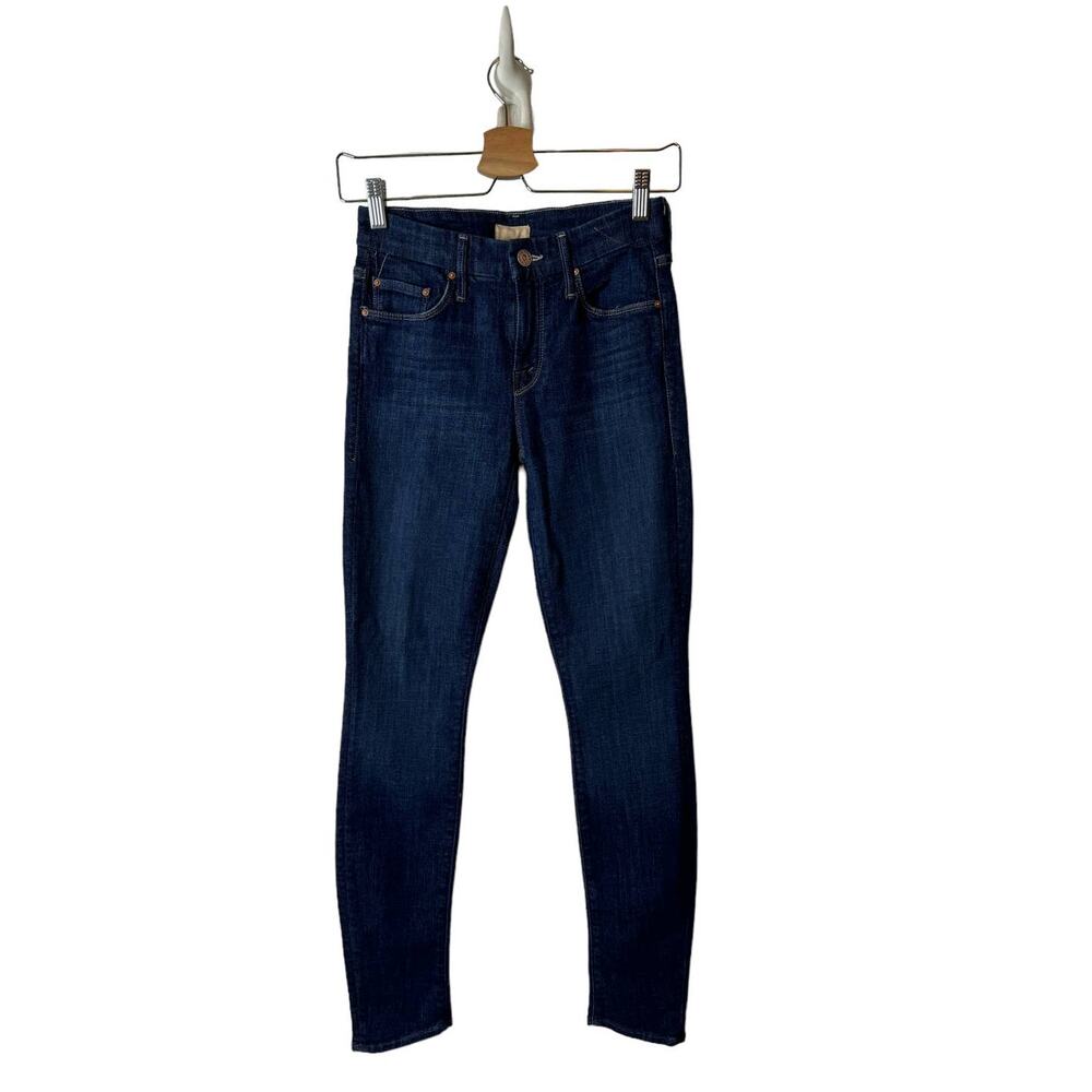 Mother The Looker Skinny Jeans in Clean Sweep Dark Blue Size 24 Like New